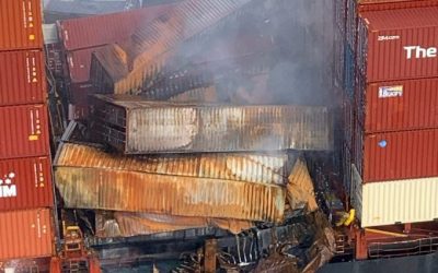 Zim Kingston vessel fire was caused by container collapse