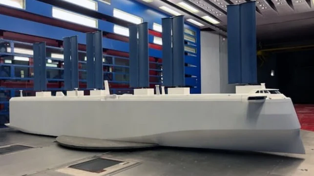 Wind Tunnel Tests Mark Next Milestone Toward Wind-Powered Vehicle Carrier