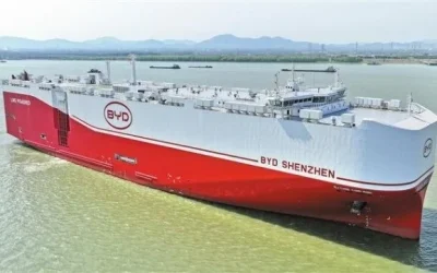 Chinese EV Manufacturer BYD Takes Delivery of Largest Capacity Car Carrier