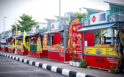 Malaysia moves to clean up its street food scene with shiny new kiosks topped with solar panels