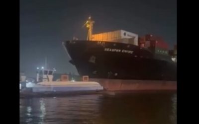 Video Shows Containership Hitting and Pushing Two Ferries in Santos Harbor